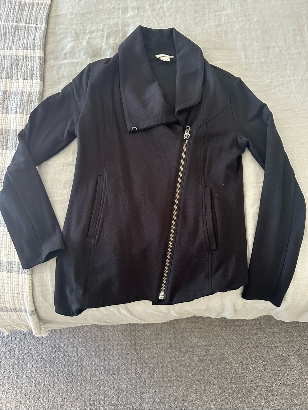 Helmut Lang Black Asymmetrical
Side Zip Jacket Size Small